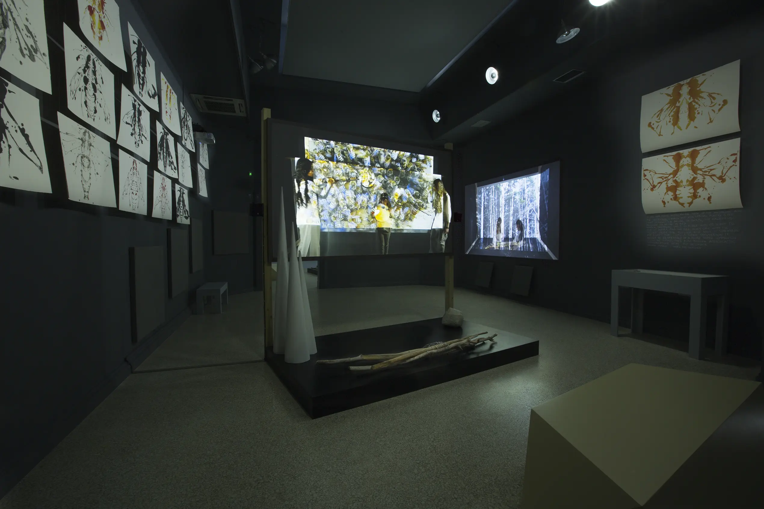Joan Jonas installation view of They Come to Us without a Word (Bees) Photo-Moira-Ricci
