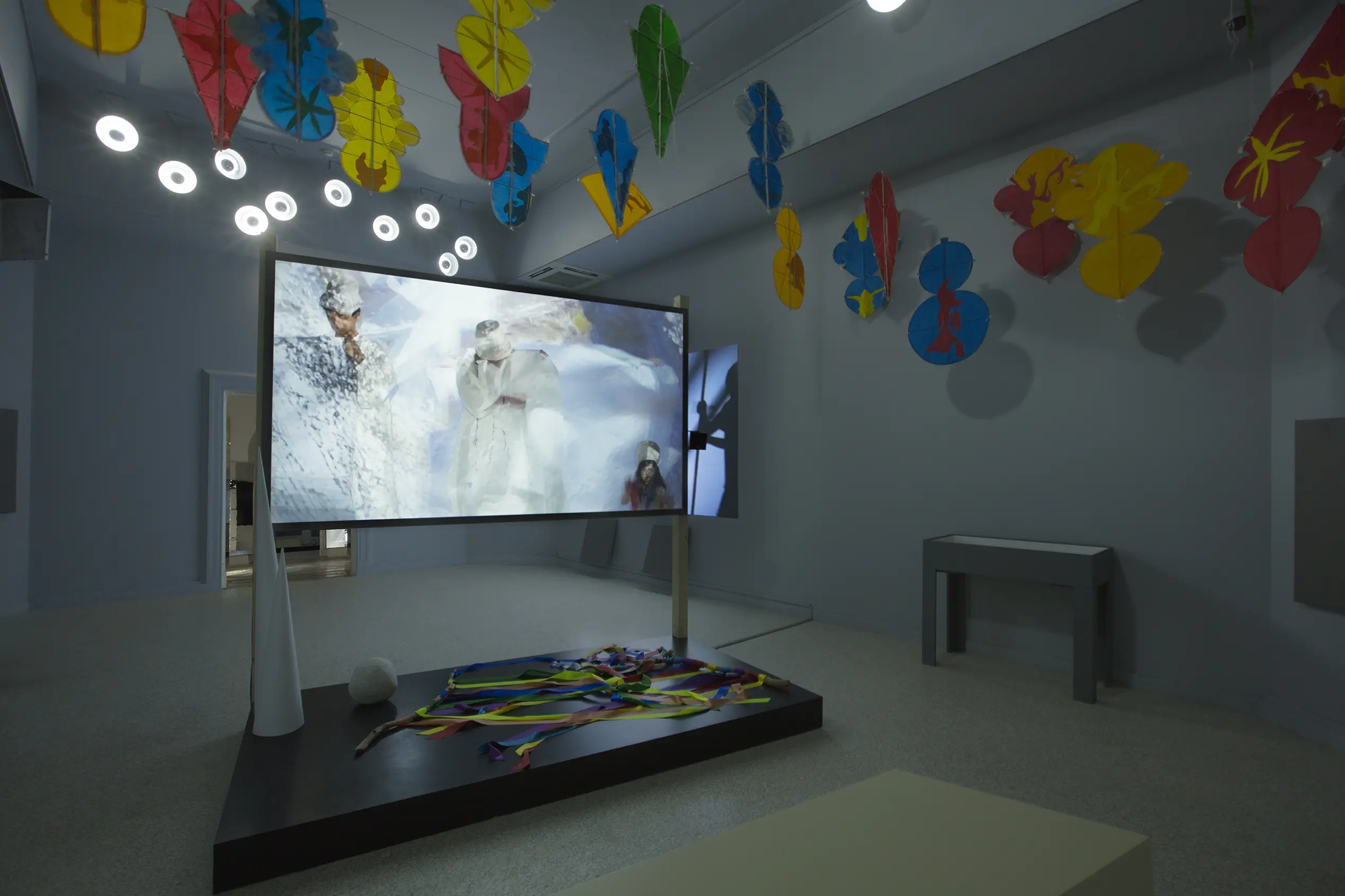 Joan Jonas installation view of They Come to Us without a Word (Wind) Photo-Moira-Ricci