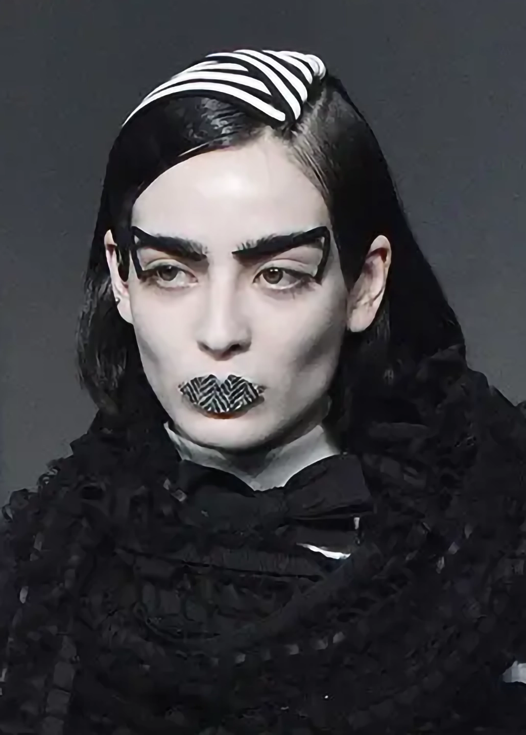 close-up of model Fall 2017 Ready-to-Wear