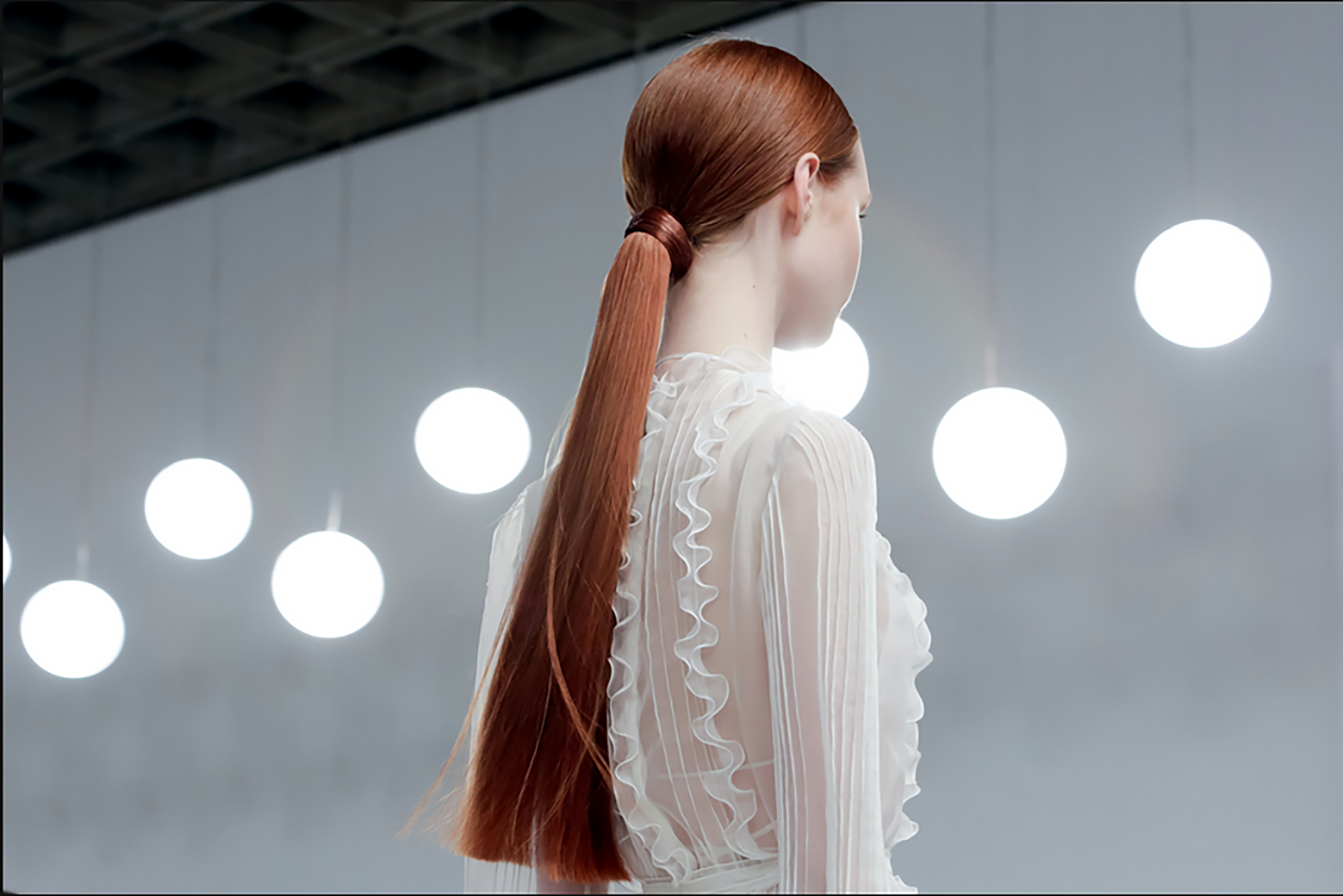 Haute Couture Model walking down Valentino runway